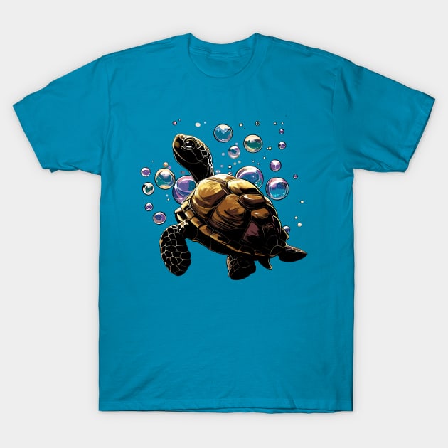 Sea turtle, eat my bubbles T-Shirt by TomFrontierArt